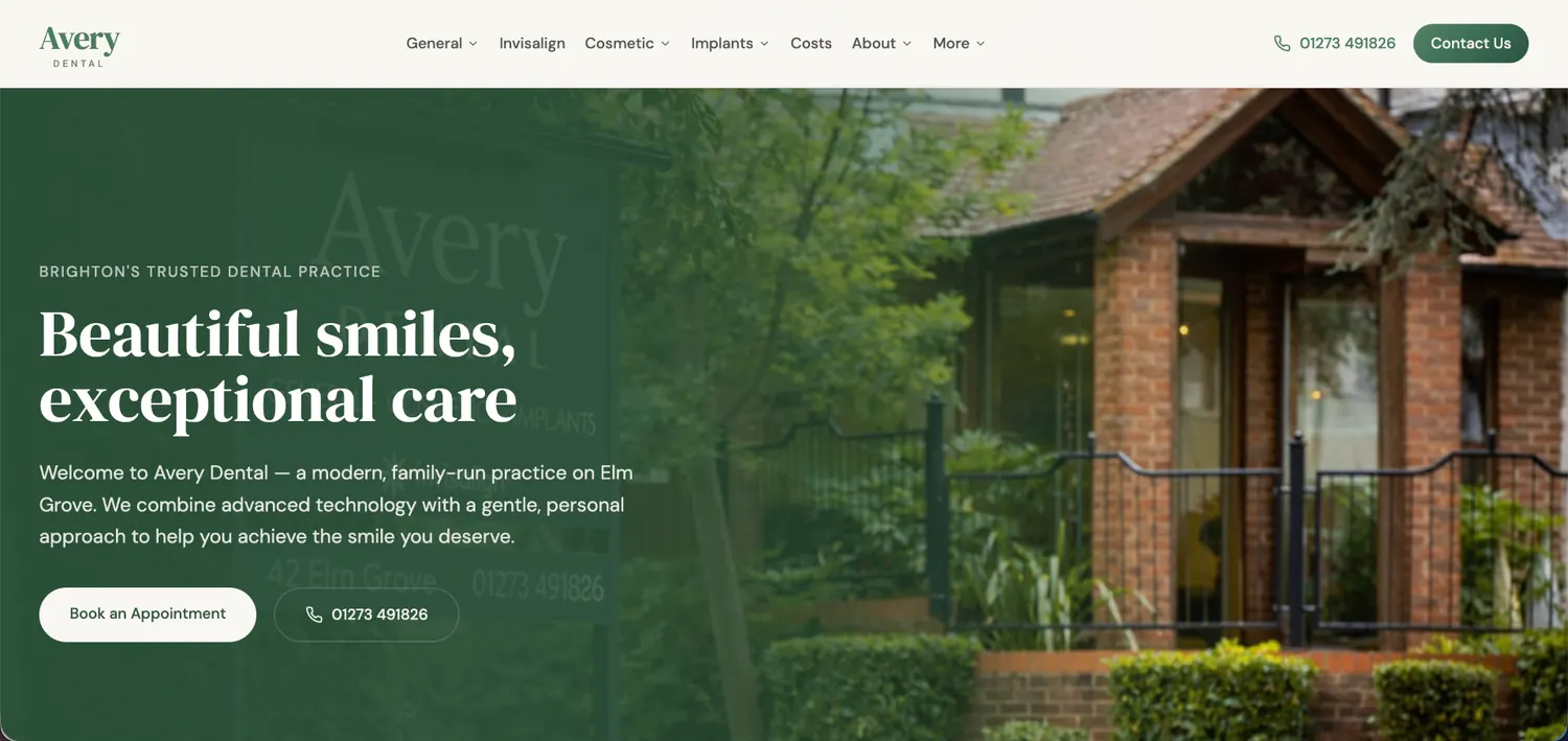 Avery Dental — example dental practice website